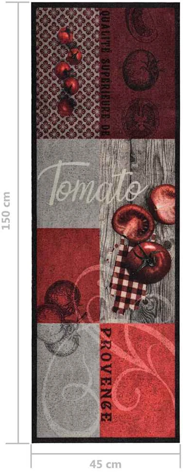 Virtuvės kilimėlis, 45x150cm, plaunamas, su užrašu Tomato