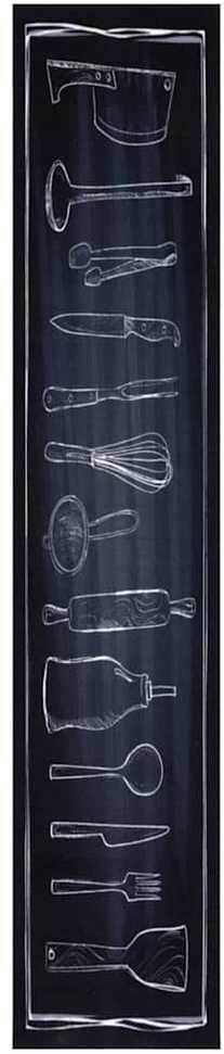 Virtuvės kilimas Juoda 300 x 60 cm Aksomas