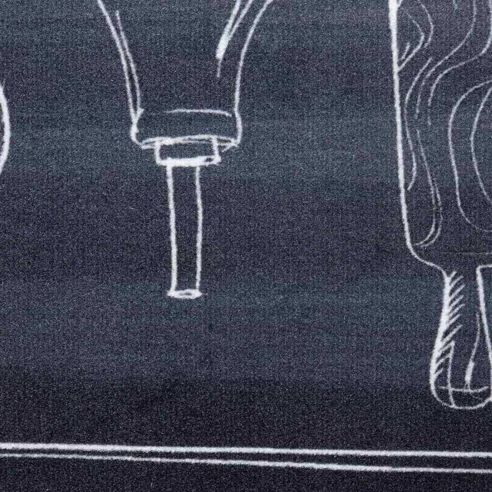 Virtuvės kilimas Juoda 300 x 60 cm Aksomas