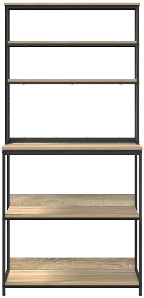 Virtuvės lentyna 5 aukštų 80 x 40 x 168 cm Apdirbta mediena