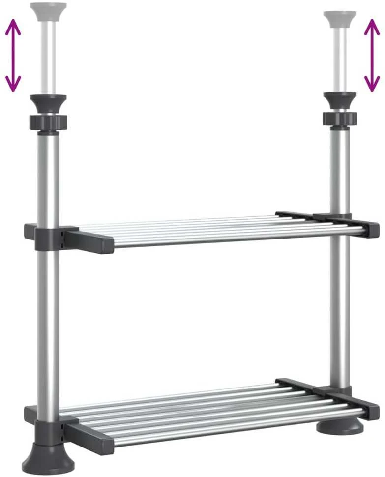 Virtuvės lentyna, 50x25x(50–70)cm, aliuminis