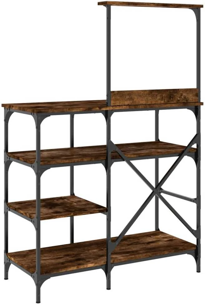 Virtuvės lentyna, dūminė, 90x40x132cm, apdirbta mediena/metalas