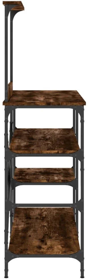 Virtuvės lentyna, dūminė, 90x40x132cm, apdirbta mediena/metalas