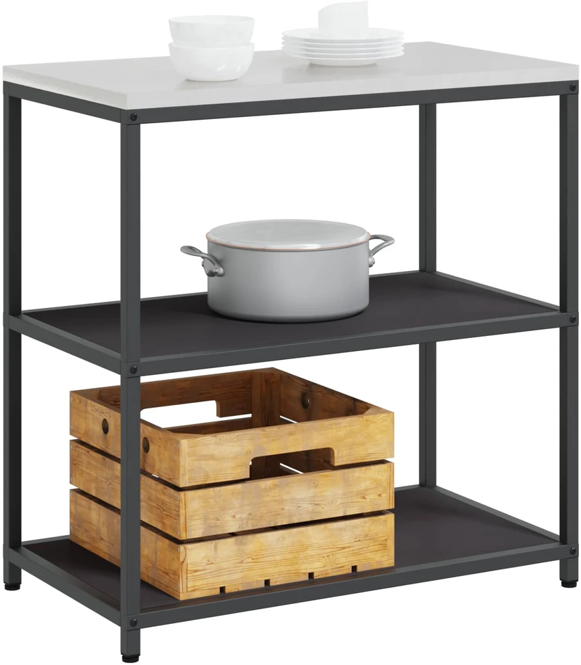 Virtuvės lentynų vienetas HATTEM Juoda 90 x 50 x 92 cm Plienas