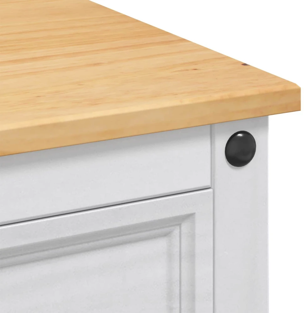 Virtuvės salos komplektas 3 vnt. Balta ir medaus vašku
