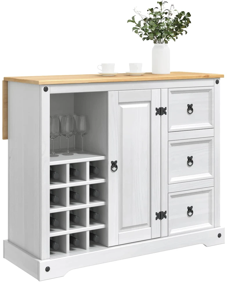 VidaXL Virtuvės saugojimas Balta ir medaus vašku 112 x 70 x 91,5 cm