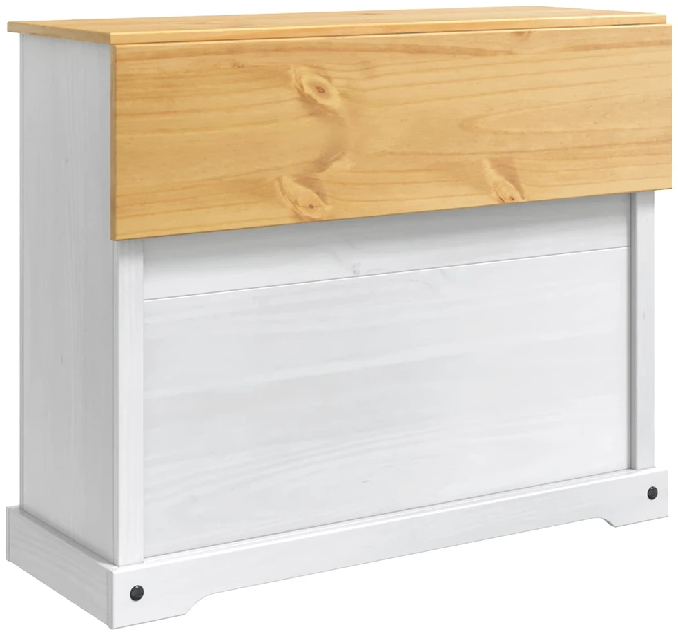 VidaXL Virtuvės saugojimas Balta ir medaus vašku 112 x 70 x 91,5 cm