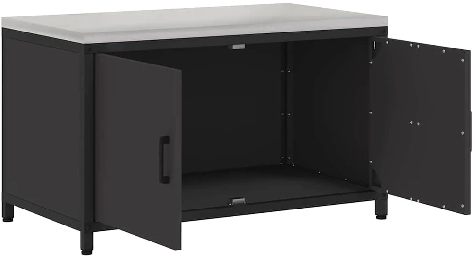 Virtuvės Saugojimo Spintelė HATTEM Juoda 90 x 50 x 53 cm