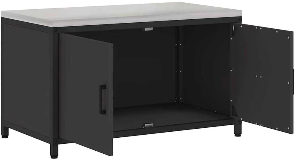 Virtuvės Saugojimo Spintelė HATTEM Juoda 90 x 50 x 53 cm