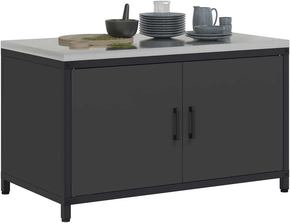 Virtuvės Saugojimo Spintelė HATTEM Juoda 90 x 50 x 53 cm