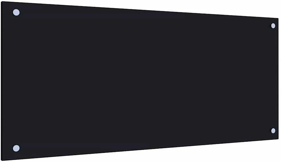 Virtuvės sienelė, juodos spalvos, 90x40cm, grūdintas stiklas