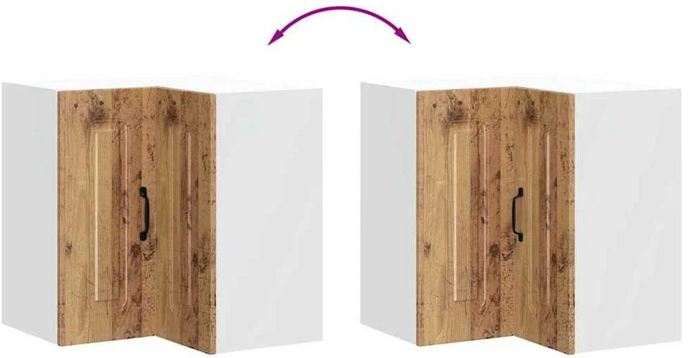 virtuvės sieninė kampinė spintelė "Kalmar" Old Wood