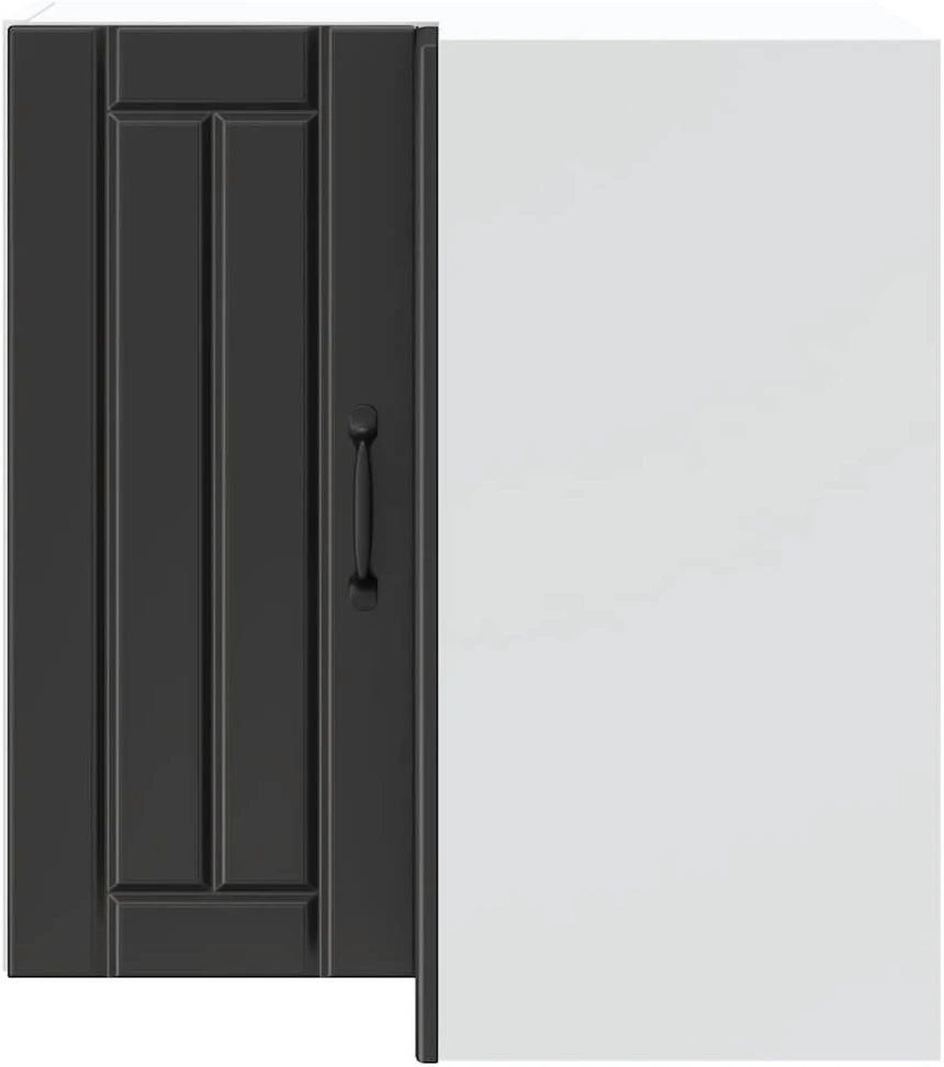 virtuvės sieninė kampinė spintelė "Lucca" Juodas Engineered Wood