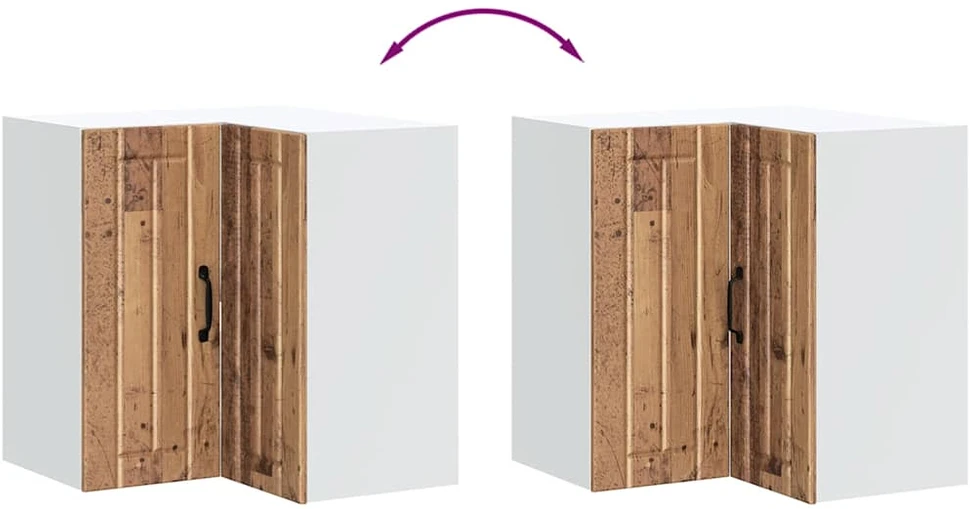 virtuvės sieninė kampinė spintelė "Lucca" Old Wood