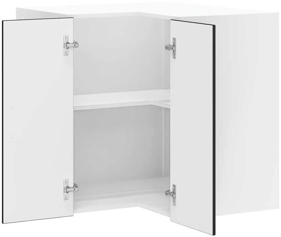 virtuvės sieninė kampinė spintelė "Lucca" Juodas Engineered Wood