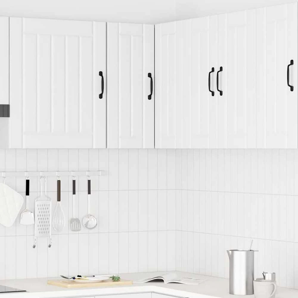 virtuvės sieninė kampinė spintelė "Lucca" Baltas Engineered Wood