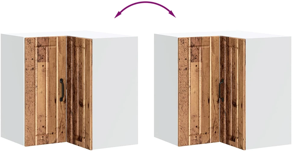 virtuvės sieninė kampinė spintelė "Lucca" Old Wood