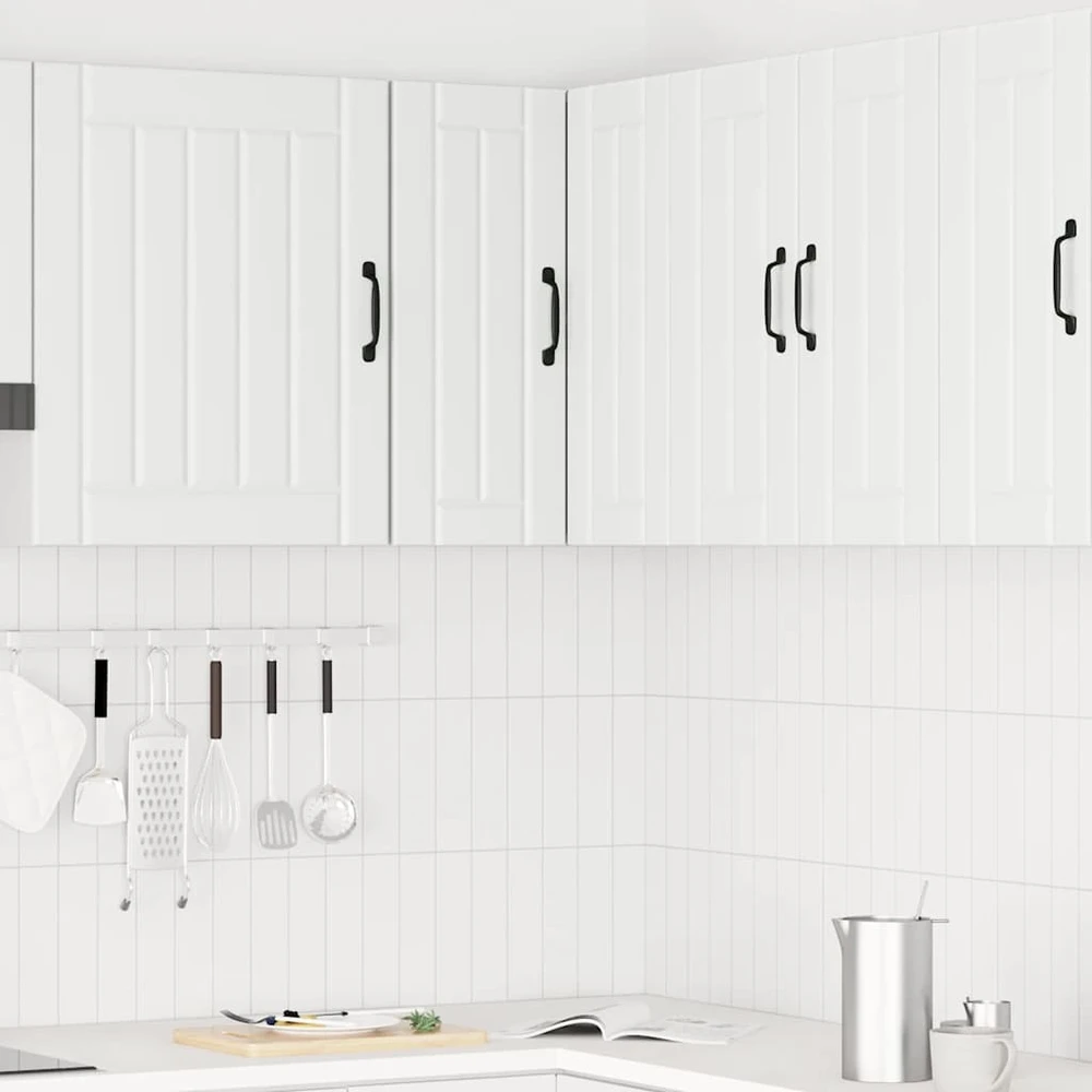 virtuvės sieninė kampinė spintelė "Lucca" Baltas Engineered Wood