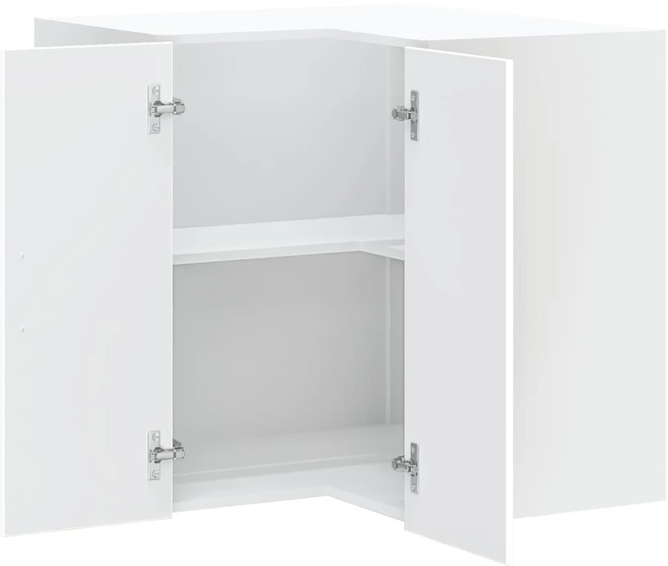 virtuvės sieninė kampinė spintelė "Lucca" Baltas Engineered Wood