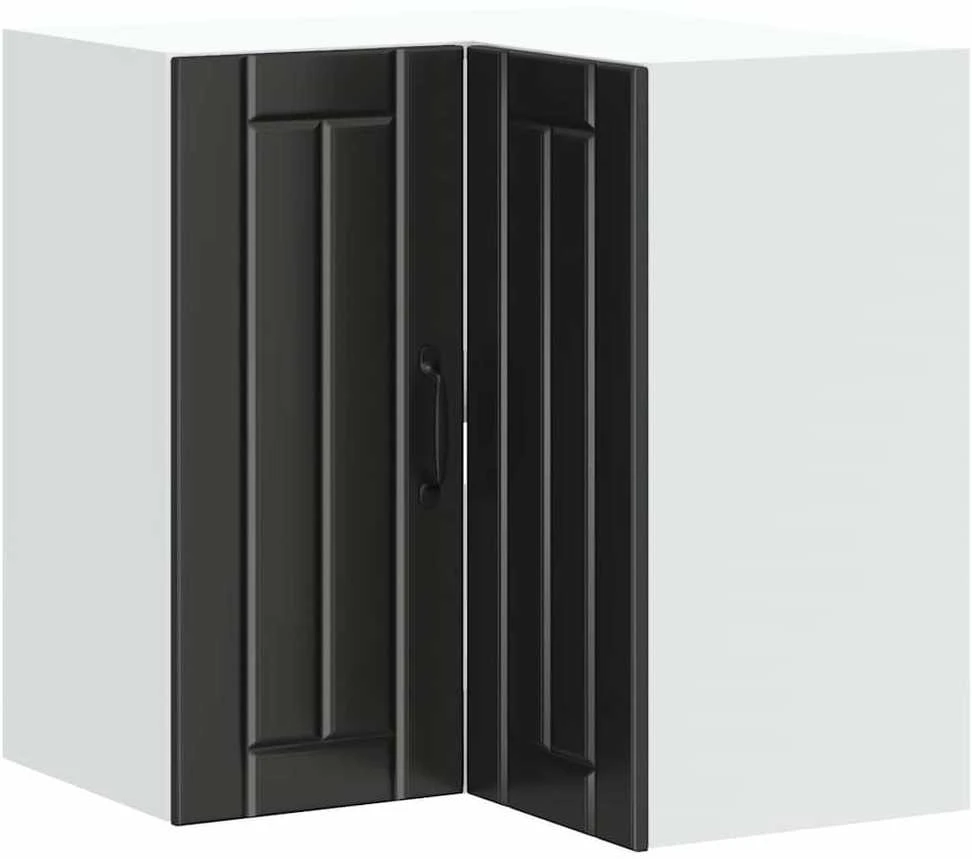 virtuvės sieninė kampinė spintelė "Lucca" Juodas Engineered Wood