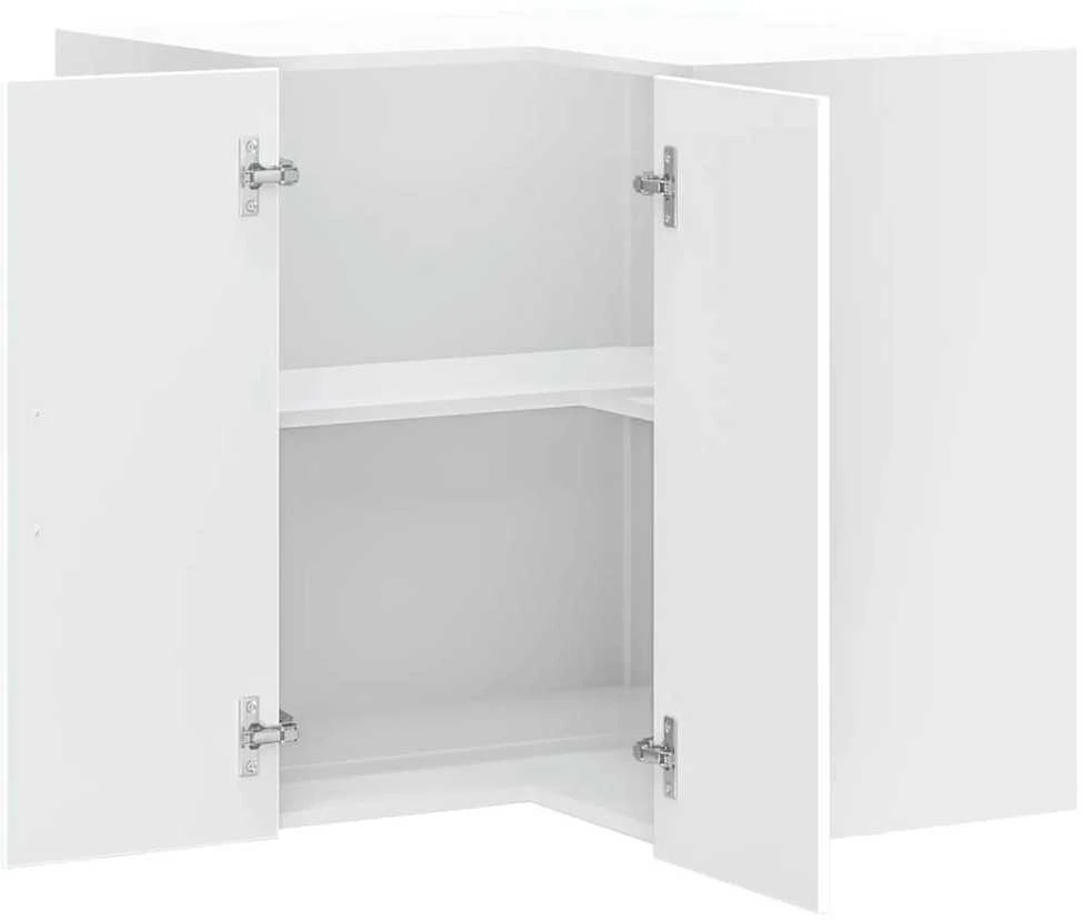 virtuvės sieninė kampinė spintelė "Lucca" Baltas Engineered Wood