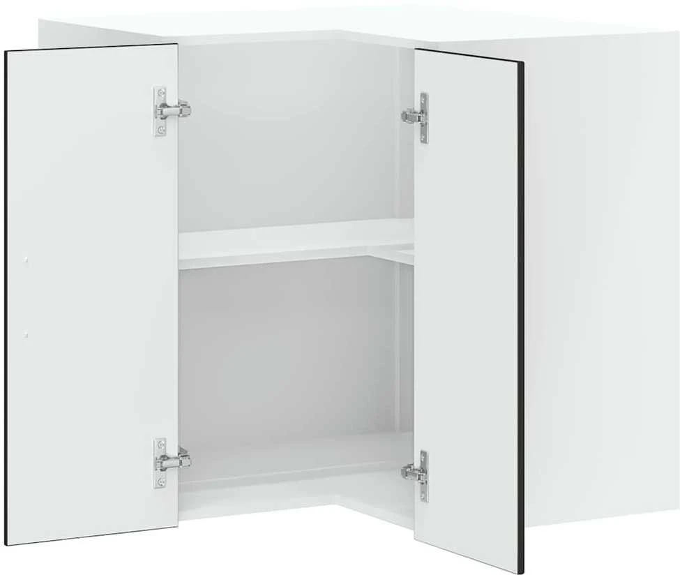 virtuvės sieninė kampinė spintelė "Lucca" Juodas Engineered Wood