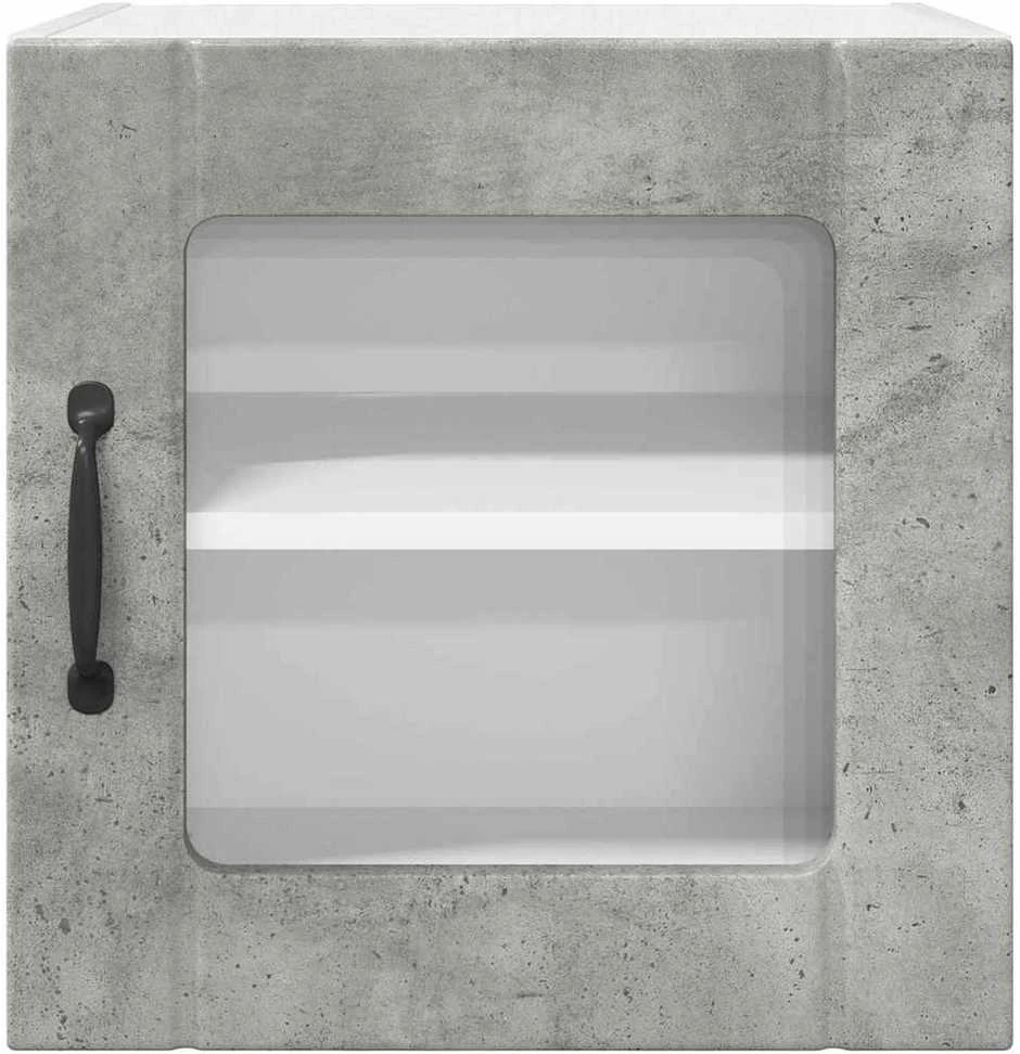 Sieninis stiklinis kabinetas LUCCA Betono pilka 40 x 31 x 40 cm