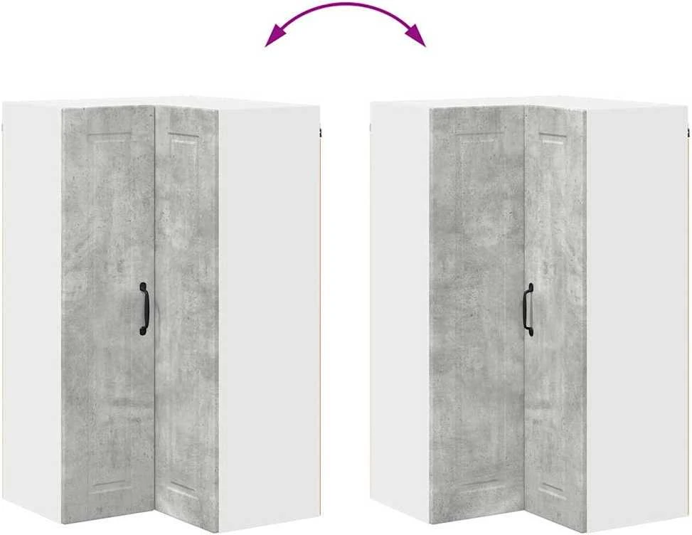 Sieninis kampinis kabinetas PORTO Betono pilka 57 x 57 x 100 cm