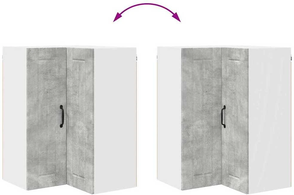Sieninis kampinis kabinetas LUCCA Betono pilka 57 x 57 x 80 cm
