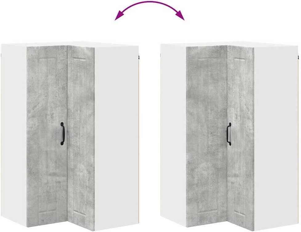 Sieninis kampinis kabinetas LUCCA Betono pilka 57 x 57 x 100 cm