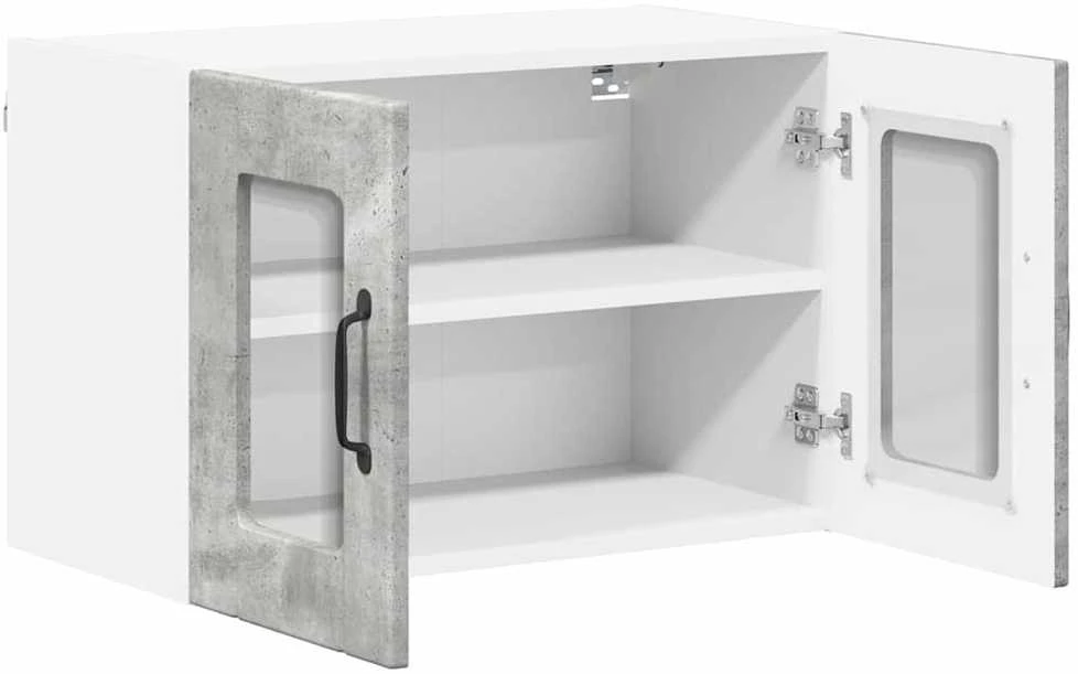 Sieninis stiklinis kabinetas LUCCA Betono pilka 60 x 31 x 40 cm
