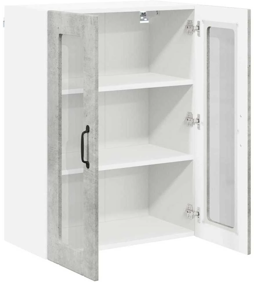 Sieninis stiklinis kabinetas LUCCA Betono pilka 60 x 31 x 80 cm