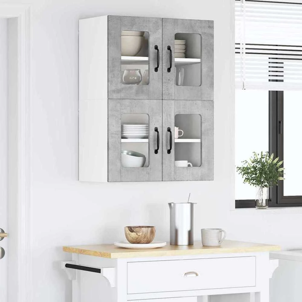 Sieninis stiklinis kabinetas LUCCA Betono pilka 60 x 31 x 40 cm