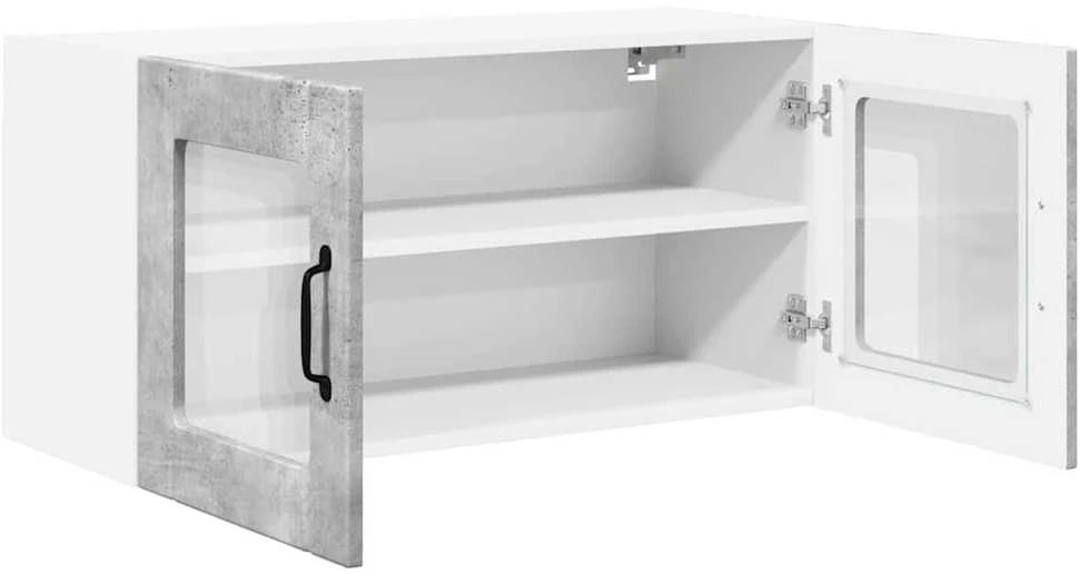 Sieninis stiklinis kabinetas PORTO Betono pilka 80 x 31 x 40 cm