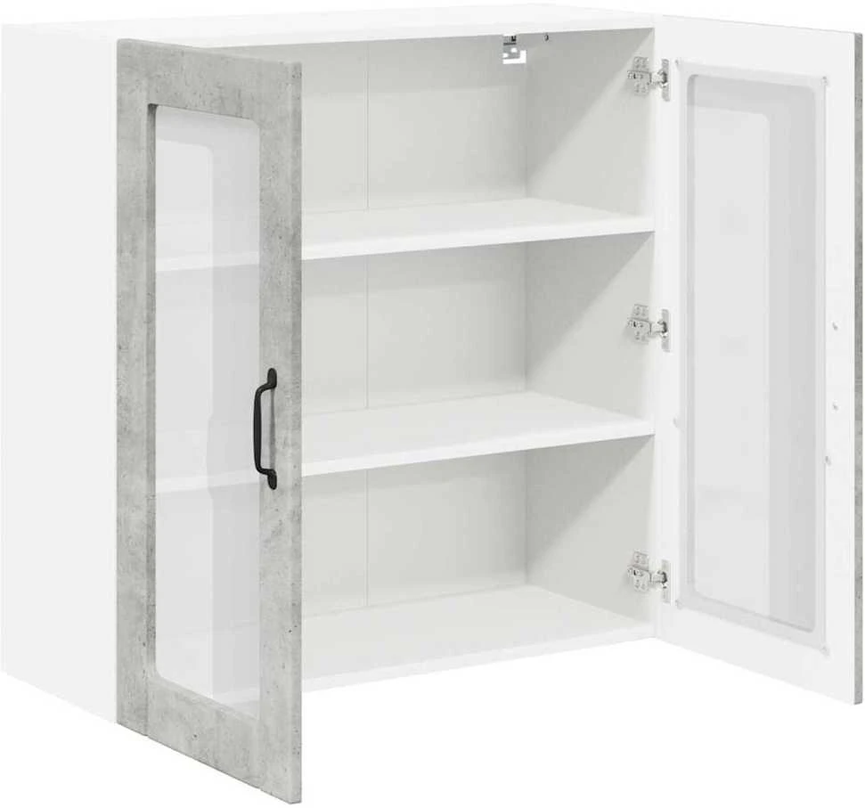 Sieninis stiklinis kabinetas LUCCA Betono pilka 80 x 31 x 80 cm
