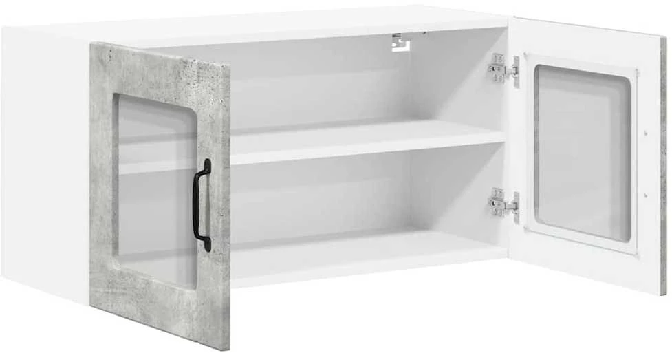 Sieninis stiklinis kabinetas LUCCA Betono pilka 80 x 31 x 40 cm
