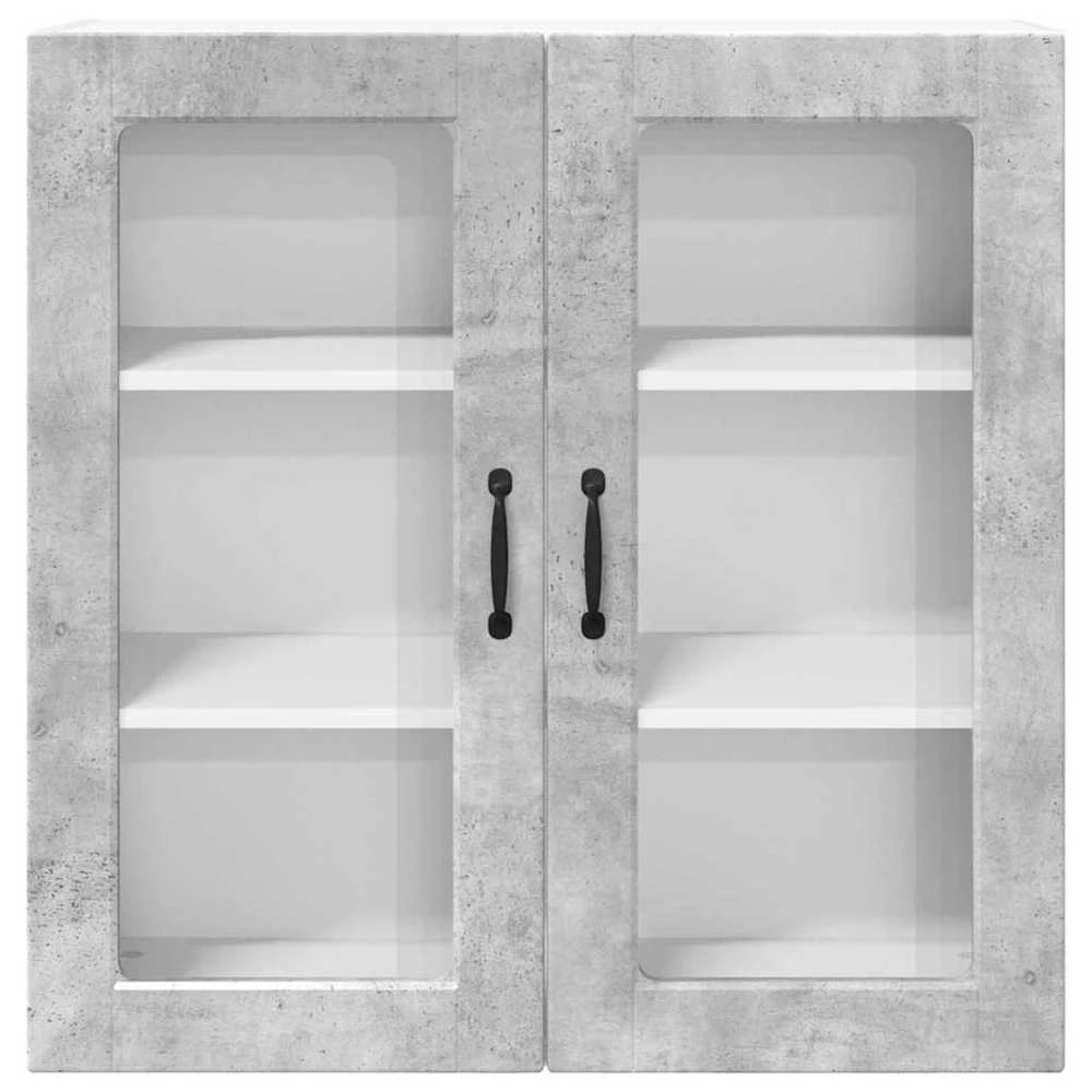 Sieninis stiklinis kabinetas PORTO Betono pilka 80 x 31 x 80 cm
