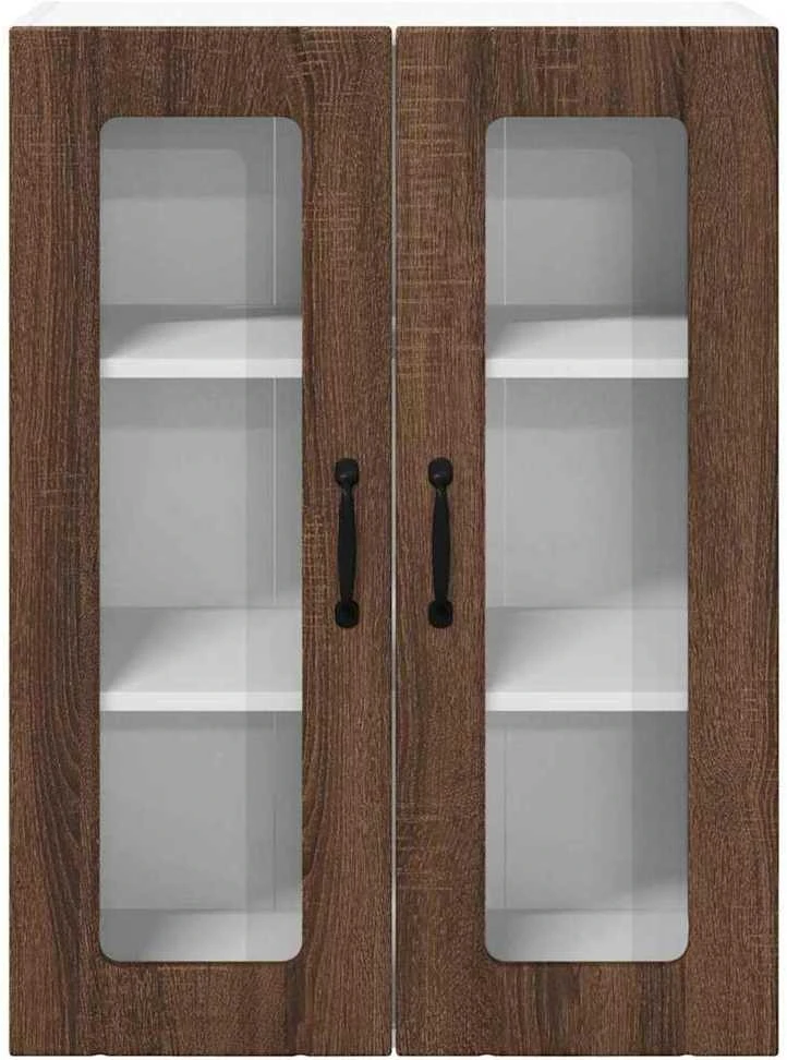 Sieninis stiklinis kabinetas LUCCA Ruda ąžuolo 60 x 31 x 80 cm