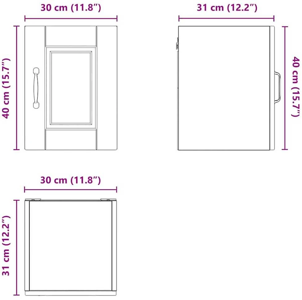 Sieninė spintelė PORTO Rudas ąžuolas 30 x 31 x 40 cm