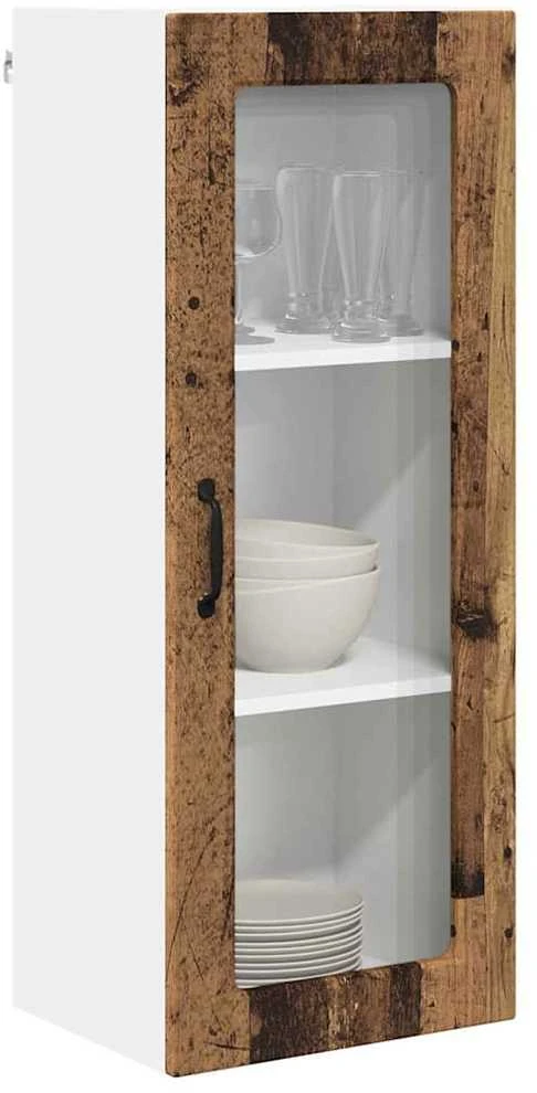 Sieninis stiklinis kabinetas PORTO Senas medis 40 x 31 x 100 cm