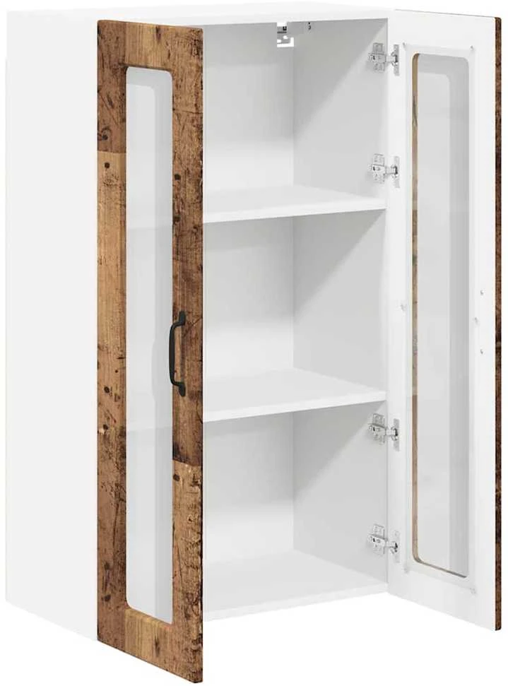 Sieninis stiklinis kabinetas PORTO Senas medis 60 x 31 x 100 cm