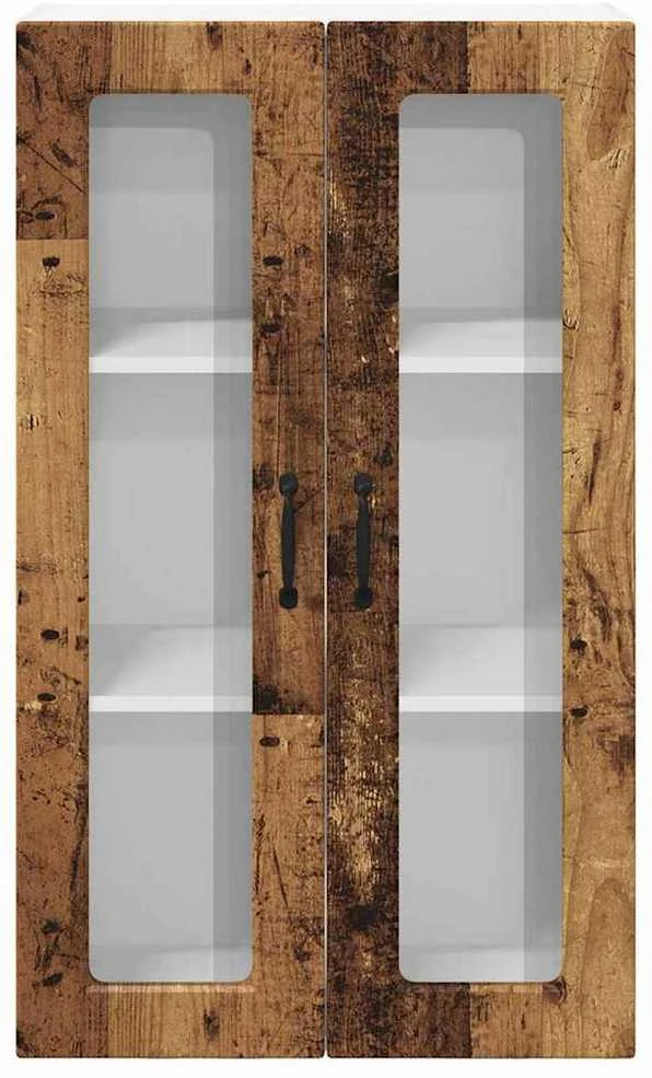 Sieninis stiklinis kabinetas PORTO Senas medis 60 x 31 x 100 cm