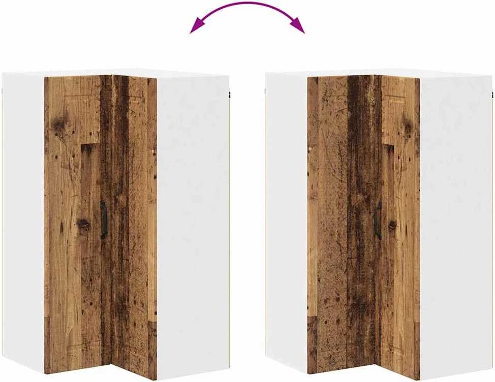 Sieninis kampinis kabinetas PORTO Senas medis 57 x 57 x 100 cm