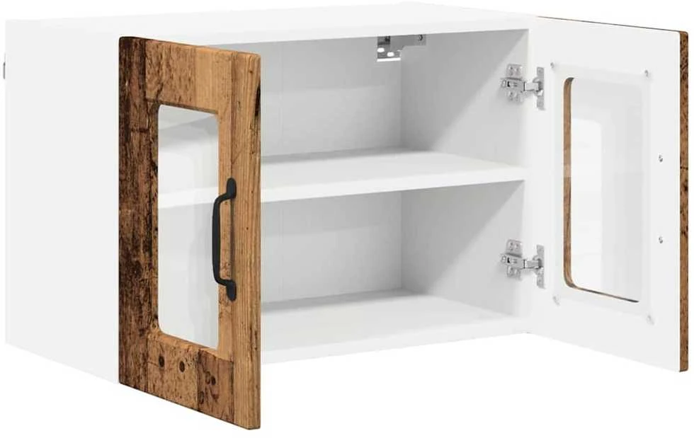 Sieninis stiklinis kabinetas PORTO Senas medis 60 x 31 x 40 cm
