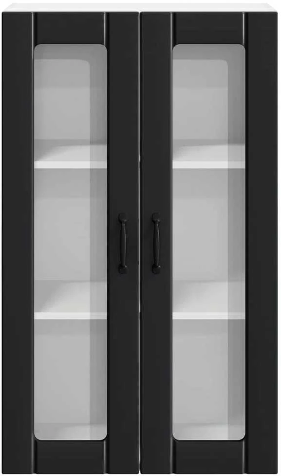Sieninis stiklinis kabinetas LUCCA Juoda 60 x 31 x 100 cm