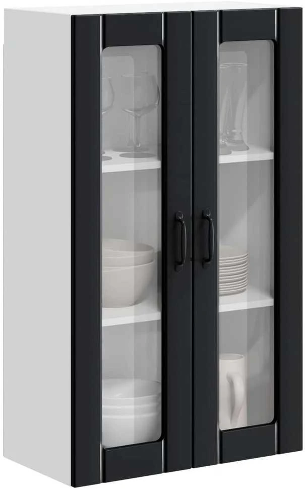 Sieninis stiklinis kabinetas LUCCA Juoda 60 x 31 x 100 cm