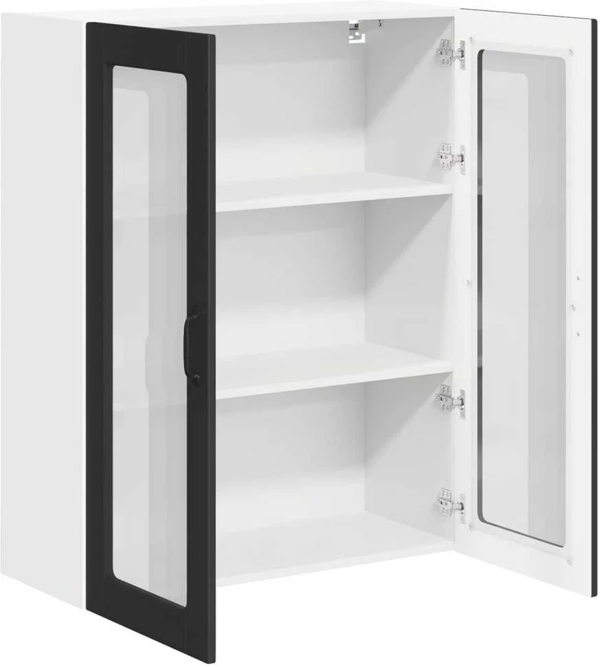 Sieninis stiklinis kabinetas LUCCA Juoda 80 x 31 x 100 cm