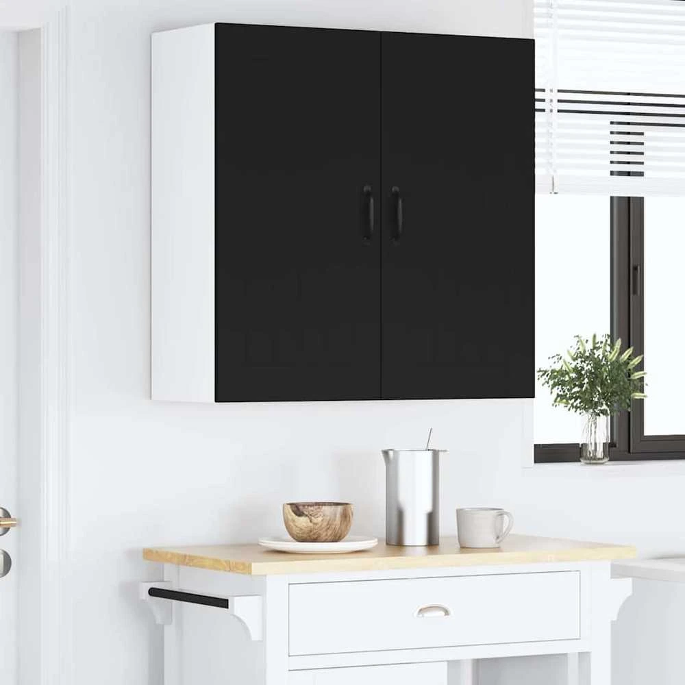 Sieninė spintelė LUCCA Juoda 80 x 31 x 80 cm Apdirbta mediena