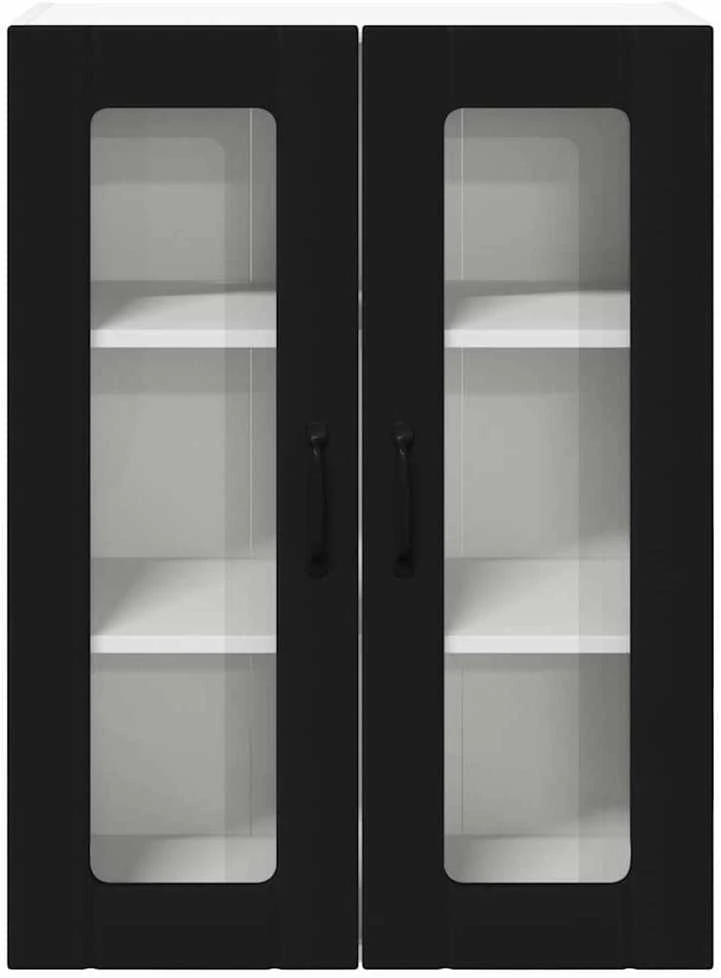 Sieninis stiklinis kabinetas LUCCA Juoda 60 x 31 x 80 cm