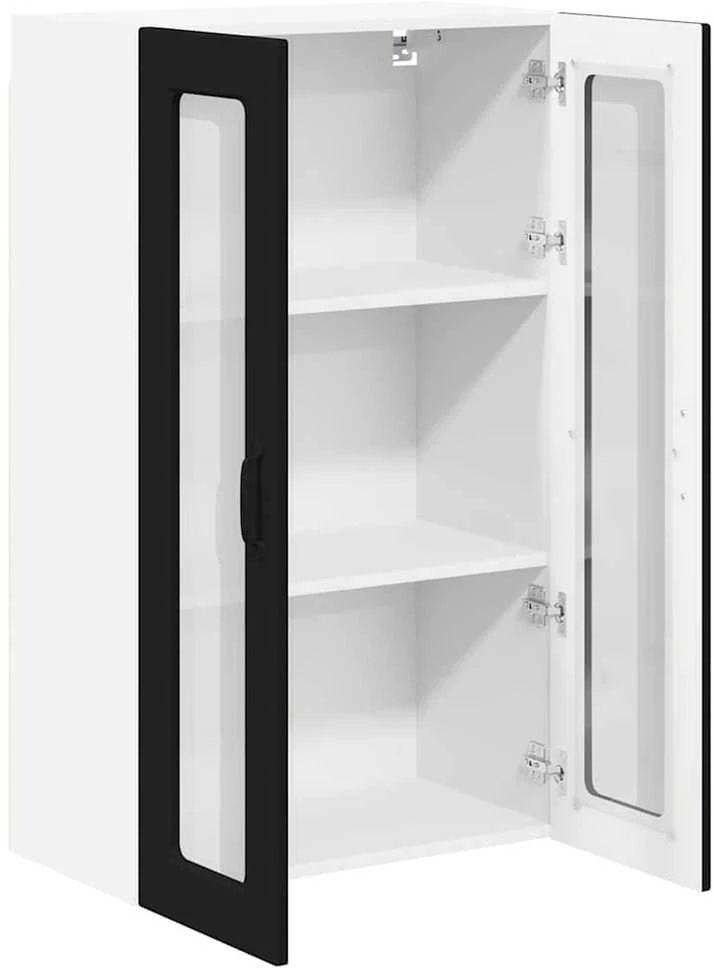 Sieninis stiklinis kabinetas PORTO Juoda 60 x 31 x 100 cm